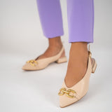 Beige Sling Back Sandals
