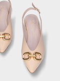 Beige Sling Back Sandals