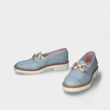 Blue Leather Loafer