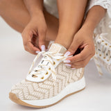 Beige-Gold  Wedge Sneaker