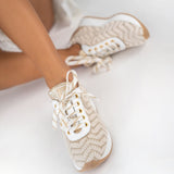 Beige-Gold  Wedge Sneaker