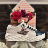 Navy-White Leather Sneaker