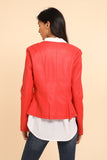 Coral Vegan Leather Jacket