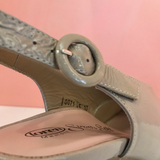 Beige Patent Leather Sandals - Tiramisu Shoes