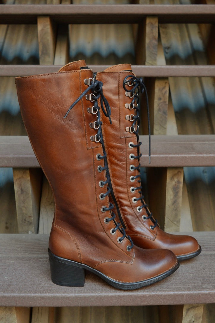 Lace up online tall womens boots