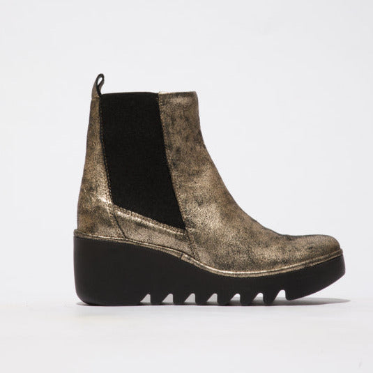 Champagne Fly London Wedge Ankle Boots – Tiramisu Shoes