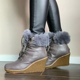 Wedge Shearling Boots