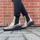 Champagne Fly London Wedge Ankle Boots