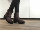 Piranha Bordeaux Leather Ankle Boot - Tiramisu Shoes