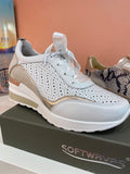 White/Silver Wedge Sneakers