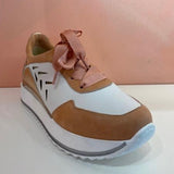 Platform Pink Leather Sneakers