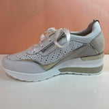White/Silver Wedge Sneakers