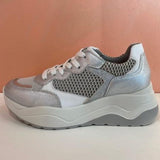 White Wedge Leather Sneakers