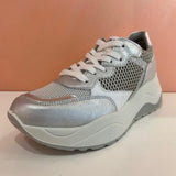 White Wedge Leather Sneakers