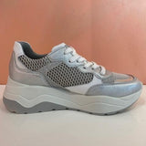 White Wedge Leather Sneakers