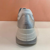 White Wedge Leather Sneakers