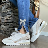 White/Silver Wedge Sneakers