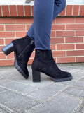 Black Suede Platform Ankle Boots