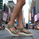 Sage Memory Foam Sandals - Tiramisu Shoes