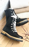 Black Water Proof Merino Wool Ankle Boots