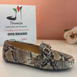 Tiramisu Embossed Python Loafers - Tiramisu Shoes