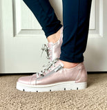 Blush Pink Leather Sneakers