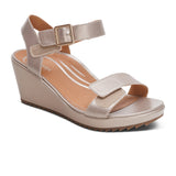 Platinum Wedge Sandals - Tiramisu Shoes
