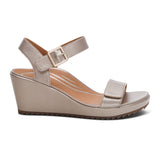 Platinum Wedge Sandals - Tiramisu Shoes