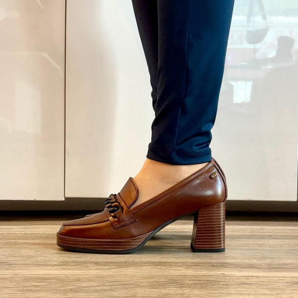 Brown Heeled Loafer