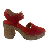 Red Cork Platform Sandals - Tiramisu Shoes