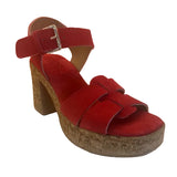 Red Cork Platform Sandals - Tiramisu Shoes