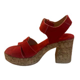 Red Cork Platform Sandals - Tiramisu Shoes