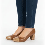 Cognac High -Heeled Shoe - Tiramisu Shoes