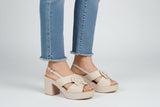 Beige Platform Sandals - Tiramisu Shoes