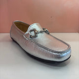 Tiramisu Metallic Silver Loafers