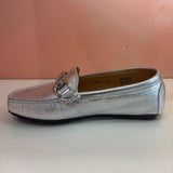 Tiramisu Metallic Silver Loafers
