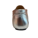 Tiramisu Metallic Silver Loafers