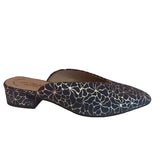 Navy and Gold Dressy Mules - Tiramisu Shoes