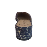 Navy and Gold Dressy Mules - Tiramisu Shoes