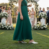 Navy and Gold Dressy Mules - Tiramisu Shoes