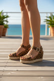Espadrille Sandals, Ivory, Leopard, Black Colours - Tiramisu Shoes