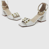 White Studs Sandals