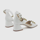 White Studs Sandals