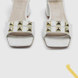 White Studs Sandals