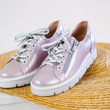 Blush Pink Leather Sneakers