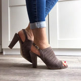 Taupe Suede Sandals - Tiramisu Shoes