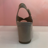 Beige Patent Leather Sandals - Tiramisu Shoes
