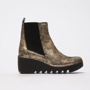 Champagne Fly London Wedge Ankle Boots