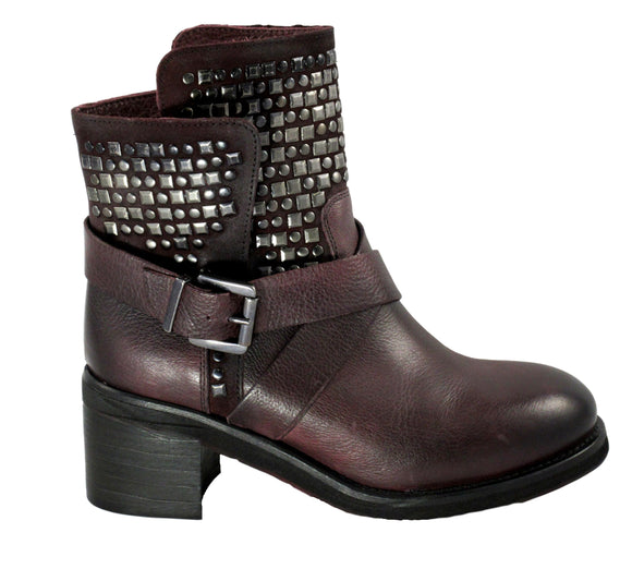 Piranha Bordeaux Leather Ankle Boot - Tiramisu Shoes