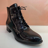 Black Patent Leather Ankle Boots